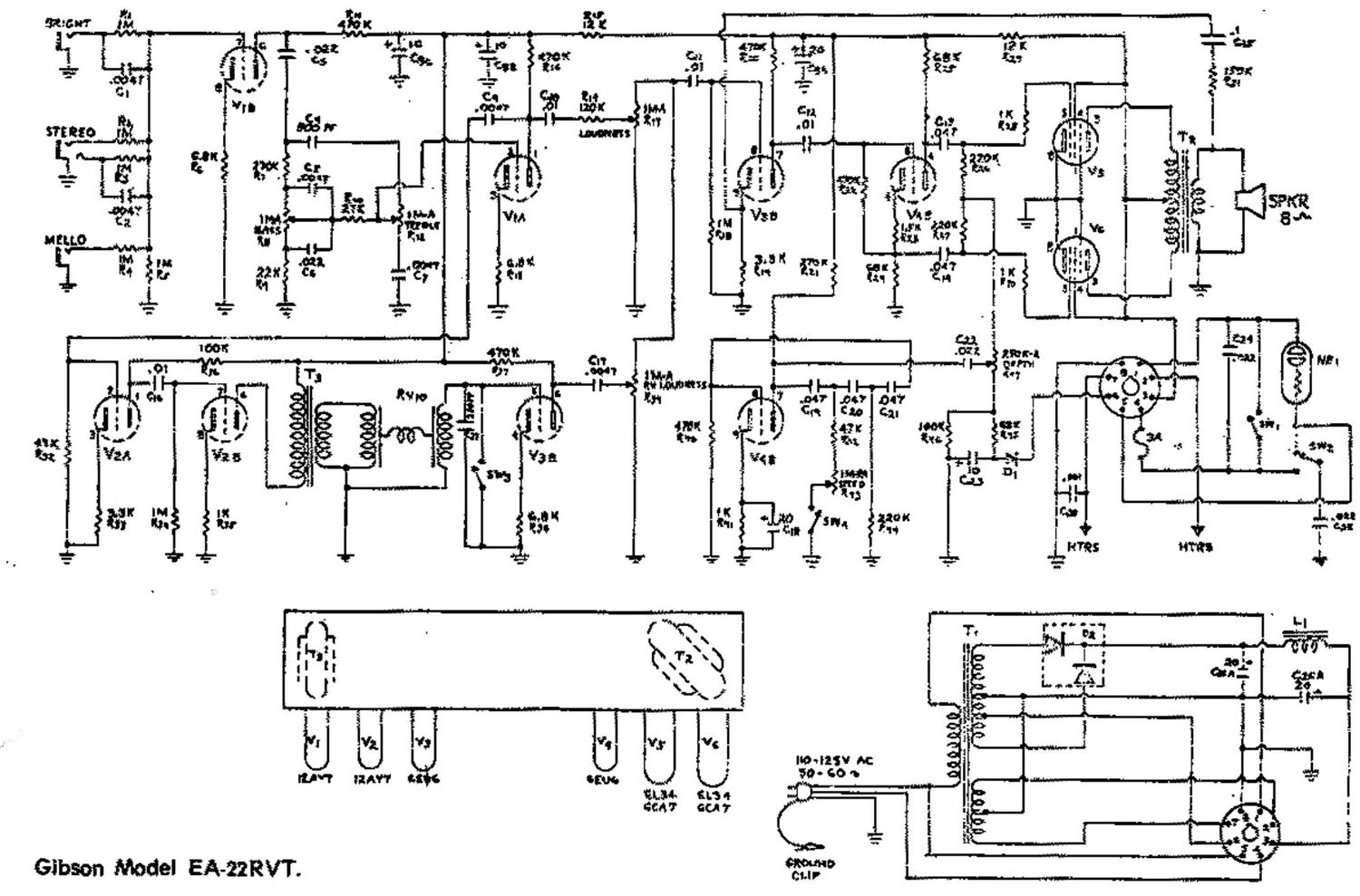 epiphone ea 22rvt schematic 2